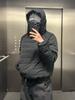Jachetă de iarnă pentru bărbați cu glugă, din bumbac striat, cu design cu fermoar oblic