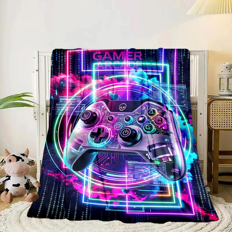 Colorful Gaming Adventure Blanket Flannel Blanket for Bed, Sofa, Camping, Hiking, Picnic Essentials, Gift for Family Fan Gifts