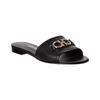 Ferragamo Gancini Leather Slide Black