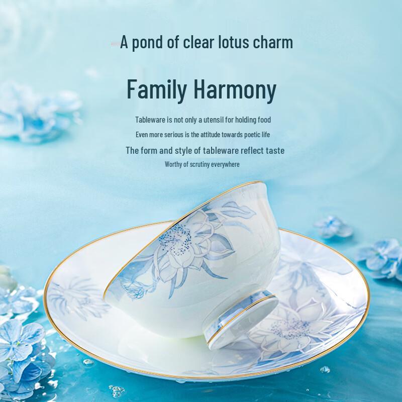Luowei Jingdezhen Light Luxury Ceramic Dinnerware Set