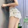 European/American Style Spicy Low-Waist Frayed Denim Shorts - Women's Sexy Loose A-Line Wide-Leg Design