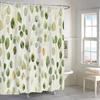 Blue Watercolor Floral Shower Curtain, Botanical Wildflower Design, Waterproof Polyester With Hooks