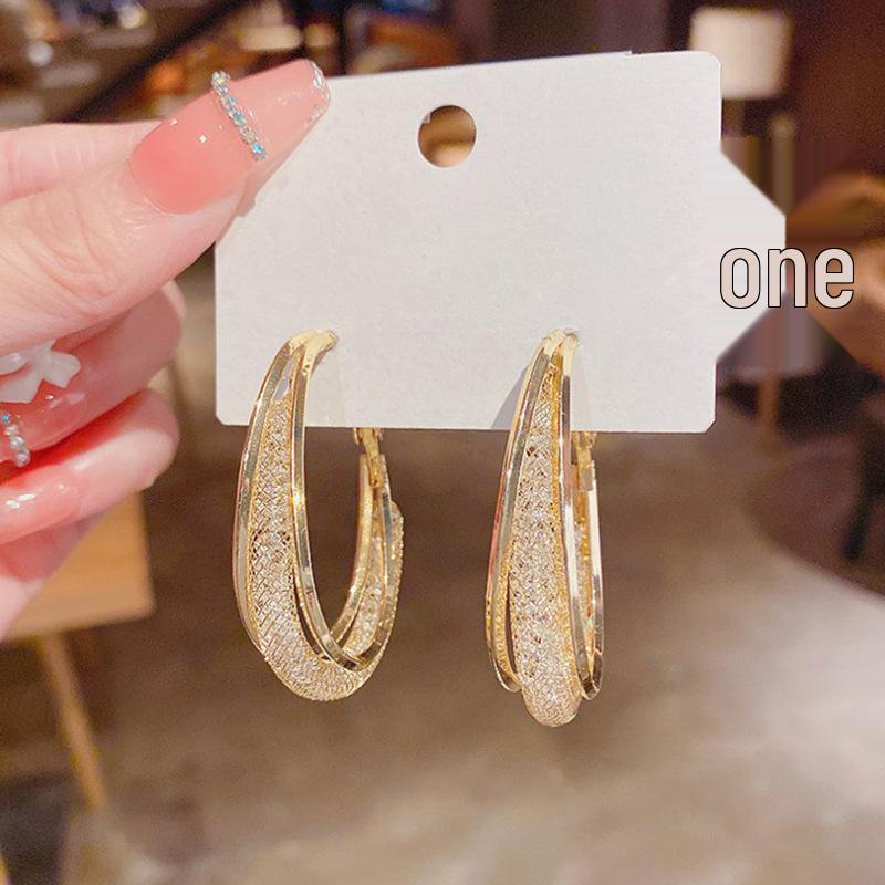 Korean Fashion Crystal Mesh Ear Cuffs: 2024 Trend In S925 Silver Needle Stud Earrings