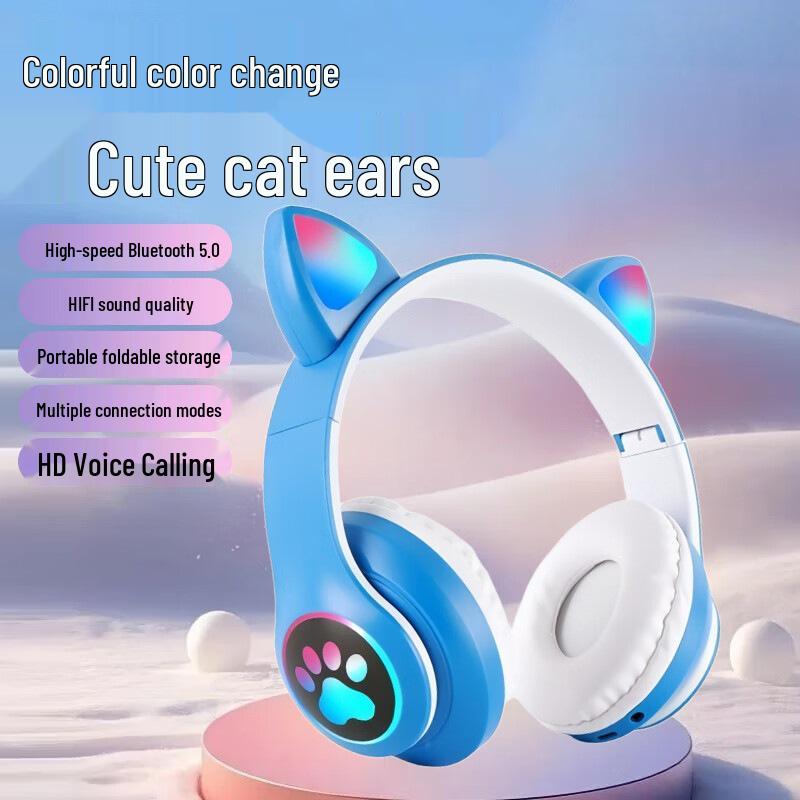 High-Value Foldable Bluetooth Cat Ear Headband Headphones STN-28