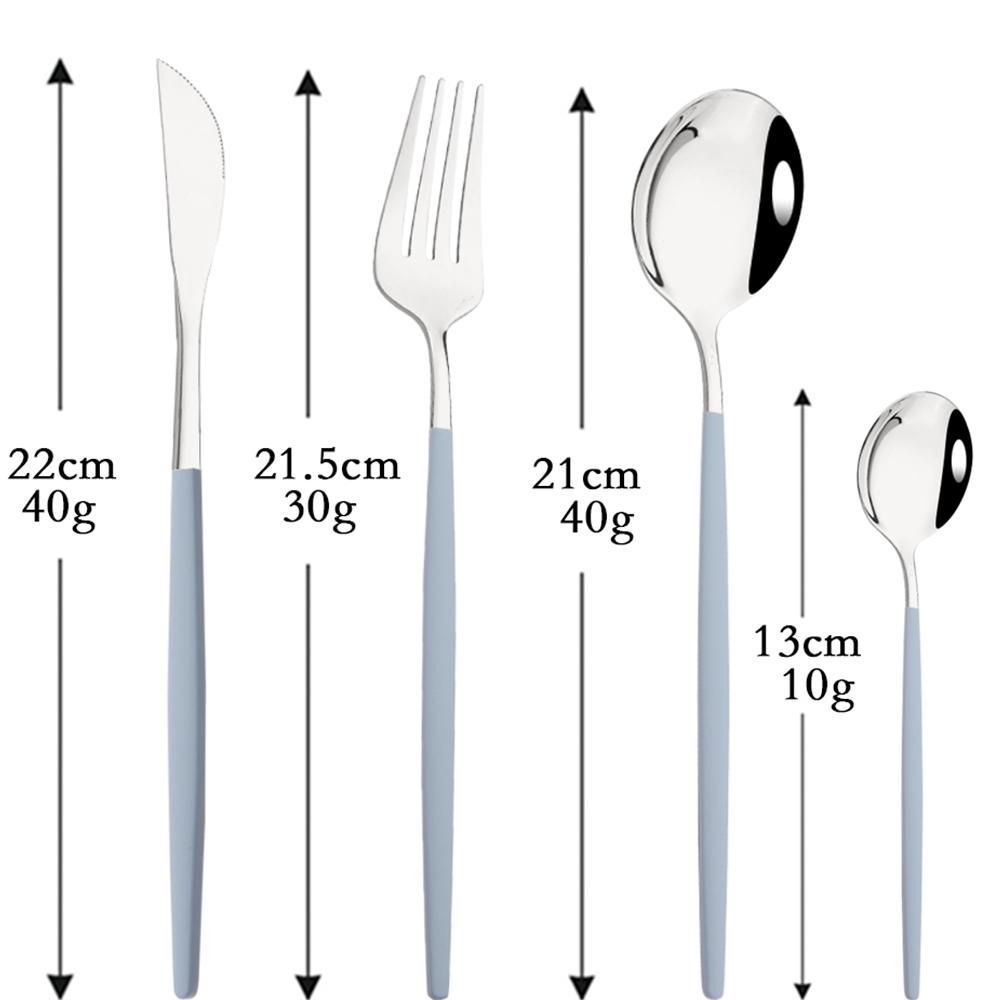 24Pcs Cute Colorful Cutlery Set Mirror Dinnenrware Set Stainless Steel Family Flatware Dinner Knife Fork Spoon Home Best Gift Festival Party