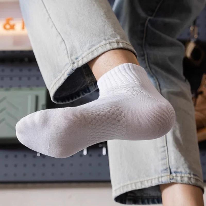 3Pairs Soft Men Black White Warm Cotton Socks Set Spring Summer Male Solid Color Breathable Business Sport Short Sneakers Socks