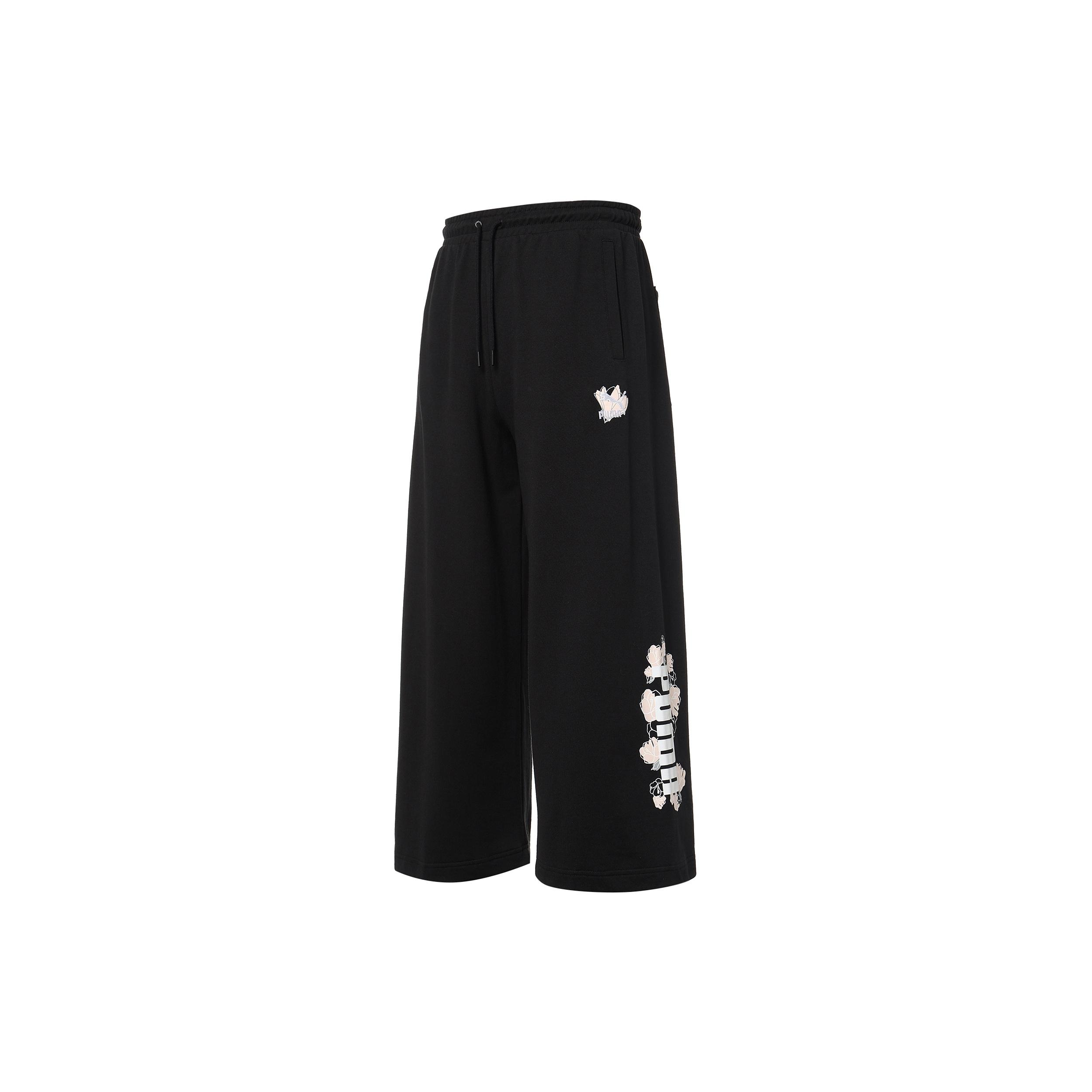 (WMNS) PUMA Logo Printing Knitting Casual Pants Black Women s 532046-01 L