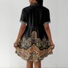 Women Casual Loose Fit Dress Button Front Shirt Dress Short Sleeve Collared Dress Summer Daily Wear