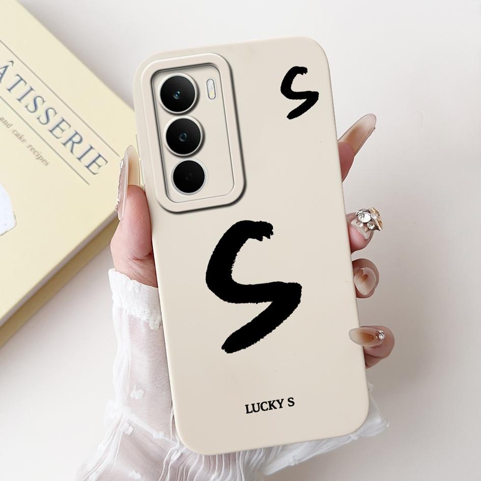 For Realme C71 2025 Case RMX5303 Cover Cute Lucky Initial Letters Soft Silicone Lens Protective Covers For RealmeC71 C 71 Bumper