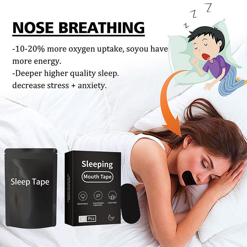 30Pcs Anti Snoring Sleep Mouth Tape Best Breathing Nasal Strips Medical Grade Improved Sleeping Keep Mouth Close Prevent Snoring
