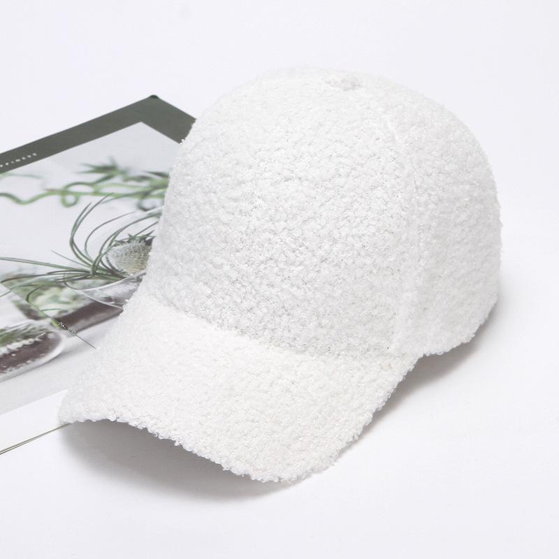 Winter Women's Plush Baseball Cap Warm In Autumn and Winter Solid Color Duck Tongue Hat