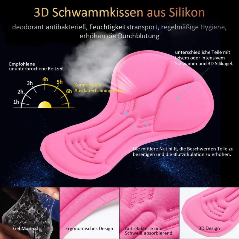 Damen Radunterwäsche mit Gelpolster Atmungsaktive Nahtlose Shorts Radfahren Fitness