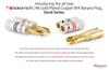 Nakamichi Excel Series 24K Gold Plated Banana Plugs 12 AWG 18 AWG Gauge Size 4mm Speaker Amplifier AV Stereo Home Theater Audio Wire Cable Screw