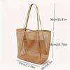 Women's Large Capacity Beach Tote Bag - Durable Polyester Woven Shoulder Bag with Open Top for Travel, Shopping