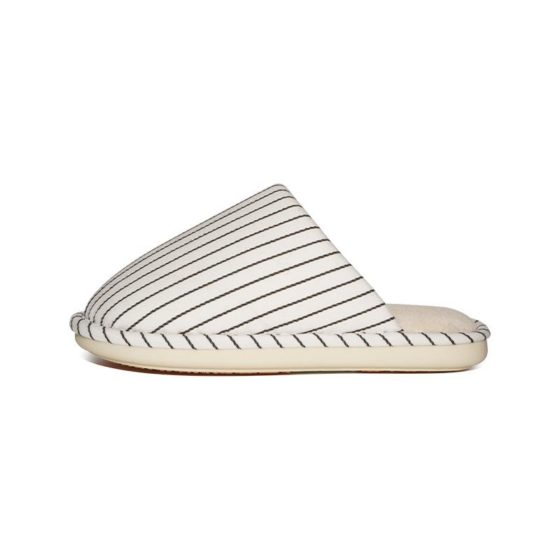 Fury Slippers Autumn and Winter Home Anti Slip Striped and Plush Warm Cotton Slippers