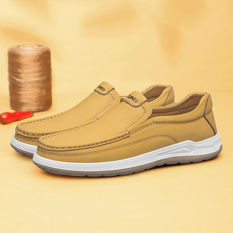 

Fashion High Quality Genuine Leather Soft Soled Shoes Men Handmade Business Casual Loafers Shoe Luxury Brand Italian Style Driving Shoes 38 коричневый