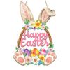 New Wood Wooden Easter Decoration Crafts Decoration Festival Accessories Bunny Door Hanging Wooden Plaque Door Wreath
