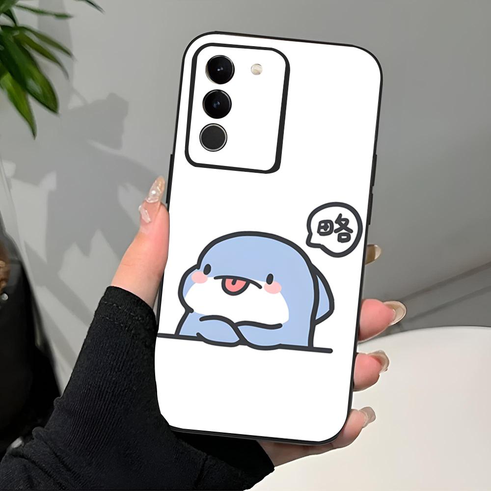 

Cartoon Cute Shark Phone Case Black Soft For Samsung S25 S24 Ultra 23 Fe 22 Plus Galaxy A54 A55 A16 A13 A24 A15 A25 Samsung S25