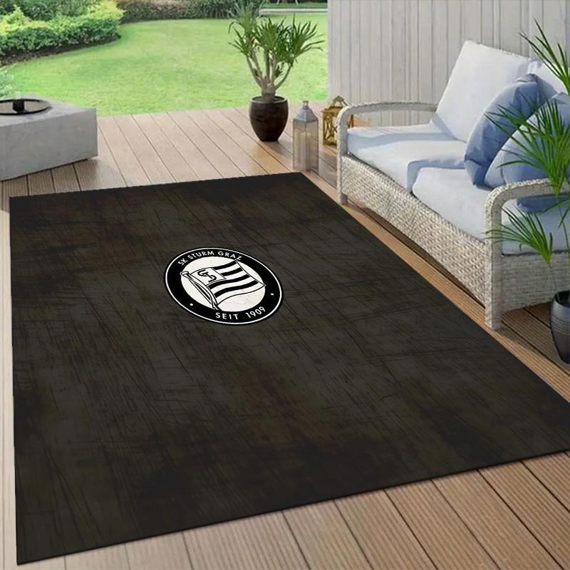 Sportklub Sturm Graz Flannel Pattern Square Carpet,Area Rug,Carpet Rug for Living Room Bedroom Sofa Playroom Decor,Non-slip Floor Mat