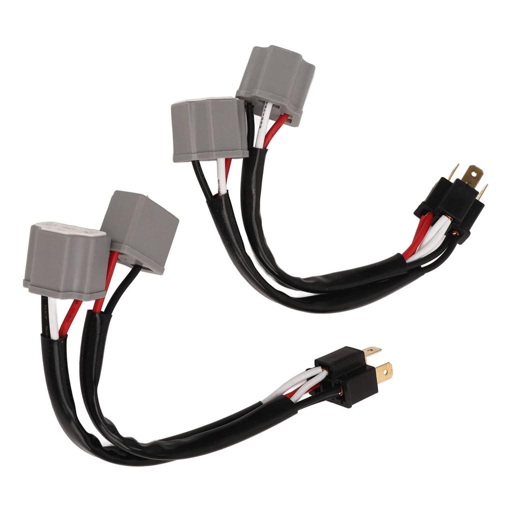 Adaptadores de arnés de faro H4 9003 Paquete de 2 Macho a Hembra Cable de doble ramal para Camioneta Pickup con Cable LED y Enchufe