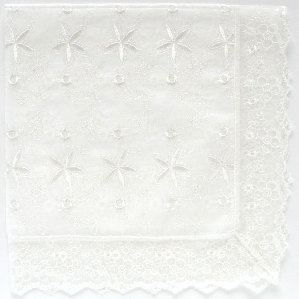 Paul Joe Accessoires Handkerchief Floral Lace Large 58cm White & 001632-0001