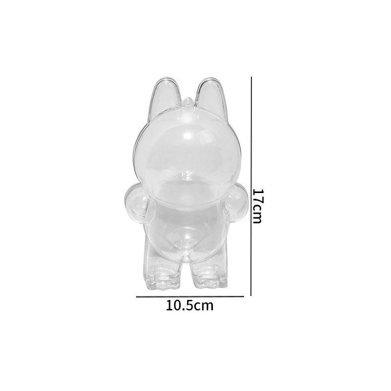 1pc Labubu Clear Acrylic Display Case Transparent Display Cover Dust-Proof Protective Box for Collectors, Party Decoration, Halloween Gift