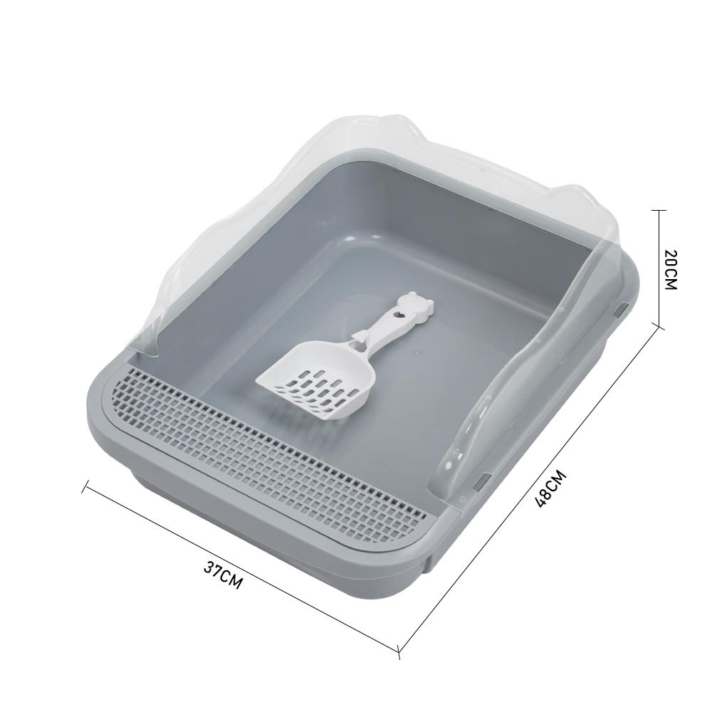 For  Capacity Semi-Enclosed Cat Litter Box Pet Toilet Splash-Proof Design Lightweight And Sturdy Pet Sandbox With Sc