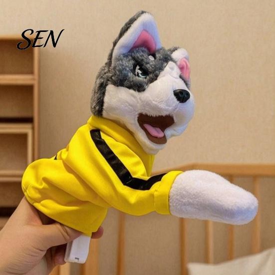 Safe Scratching Toys for Pets Boxing Animal Hand Puppet, Plush Shark Dinosaur Dog Toy Pets, Interactive Soft Cotton Filled Pet Play Training