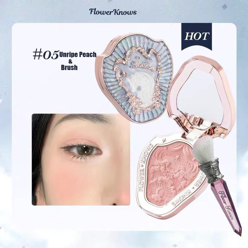Flower Knows Schwan Ballett Samt Geprägtes Rouge Mattes Make-up Gepresstes Rouge Puder Palette Damen Geschenkset