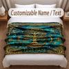 Tree of Life Theme Soft Blanket Personalized Custom Name Text Print Warm Blanket Home Sofa Bedroom Decor