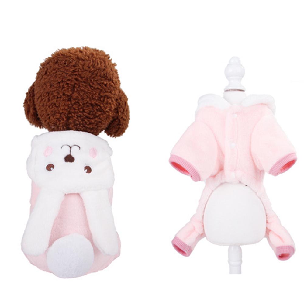 Warm Dog Coat Winter Coral Coat Lovely Rabbit Outfit Pet Dog Windproof Clothes Hoodie Pet Supplies