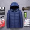 Mens Lightweight Short Cotton Hooded Jacket Winter Warm Casual Outerwear Youth In Gray Black Burgundy Army Green Navy Blue