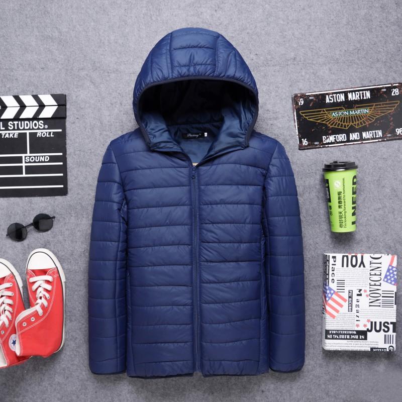 Mens Lightweight Short Cotton Hooded Jacket Winter Warm Casual Outerwear Youth In Gray Black Burgundy Army Green Navy Blue