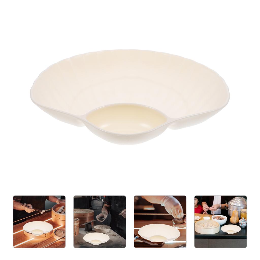 6 Pcs Dumpling Plate Food Plates Fettuccine Pasta Tableware Serving Platter Pp with Sauce Compartment Child Containers for