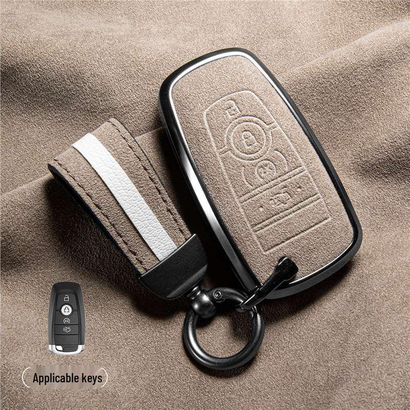 Luxury Suede Key Covers for Ford Explorer ST, Escape, Edge, 4WD, Mondeo, and EVOS