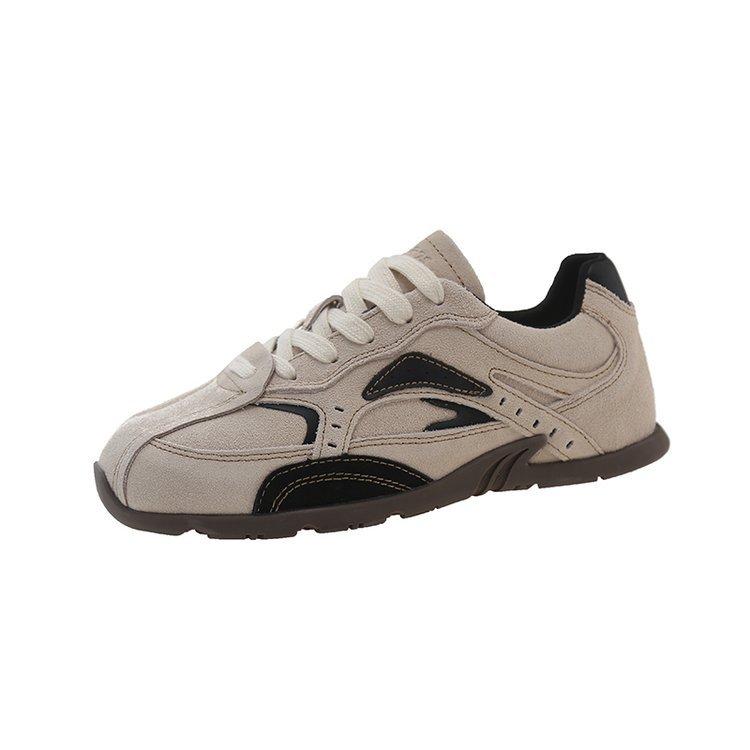 Retro style German training shoes women's flat-bottomed casual sports shoes 2025 autumn new popular thin leather Forrest Gump shoes