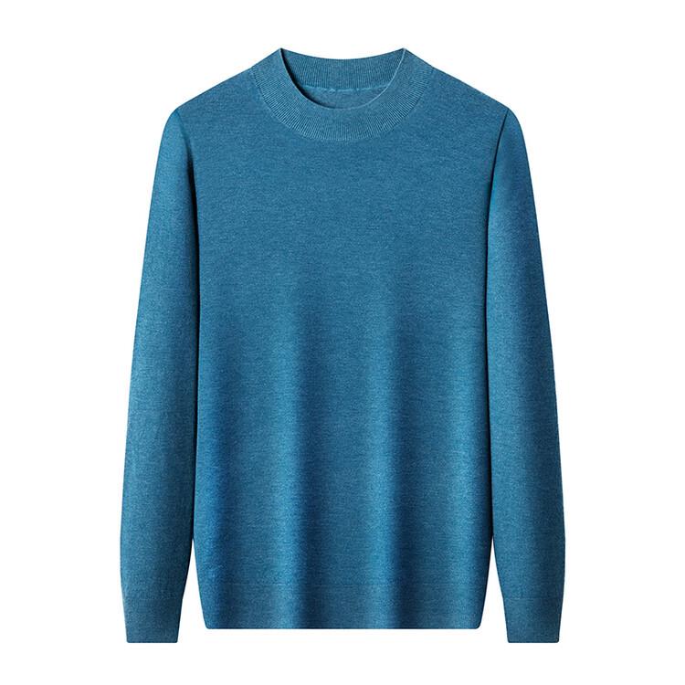 Pull en maille à manches longues et col semi-montant style coréen pour homme