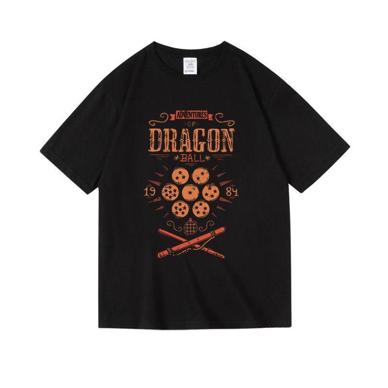 Japanese Anime 2D Dragon Ball Goku Printed Pure Cotton Round-neck Short-sleeved and Half-sleeved T-shirts for Men and Women