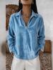 Retro Corduroy Lapel Zipper Long Sleeve - Autumn Casual