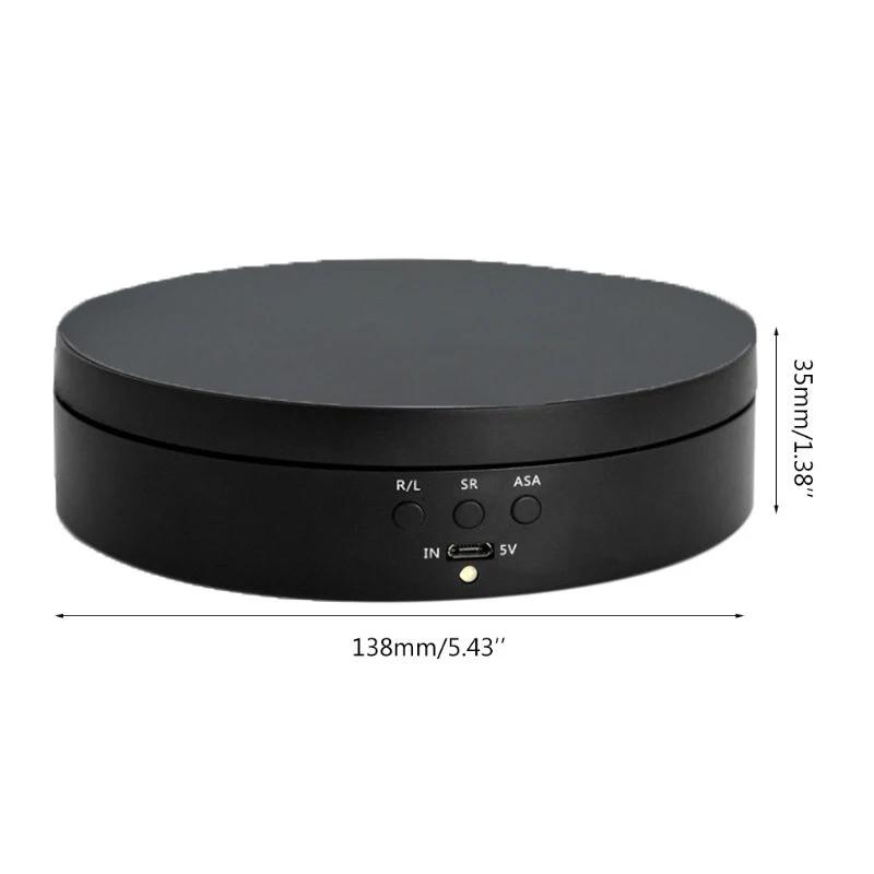 3 Speeds Electric Rotating Turntable Merchandise Display Base Automatic Revolving Platform 138MM Battery/USB Power