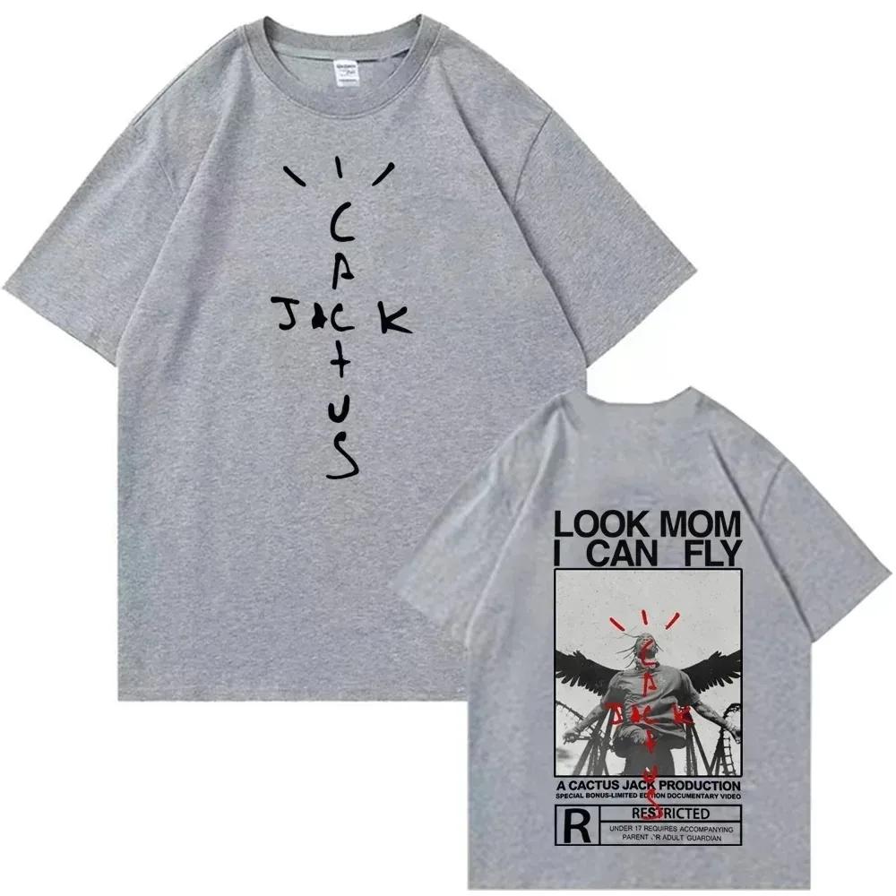 Unisex tričko Travis Look Mom I Can Fly Scott Pánské tričko Harajuku s kulatým výstřihem 100% čistá bavlna Horní díl Tričko s krátkým rukávem