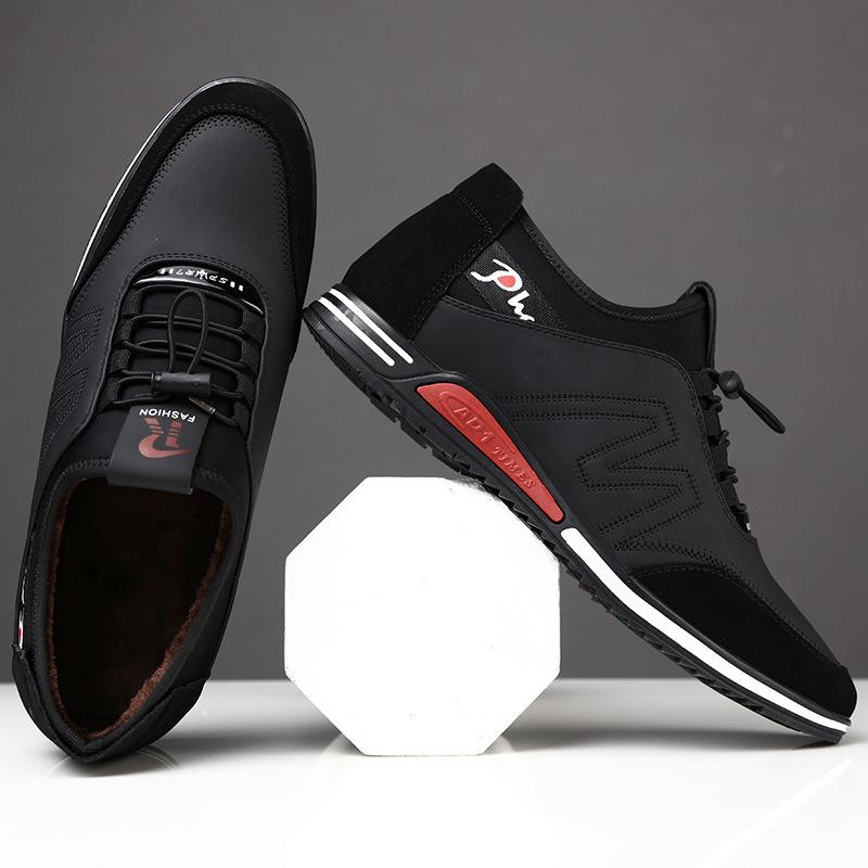 Spring and summer new men's sports and leisure leather shoes men's youth trend shoes versatile little white shoes trend Korean version of heightening