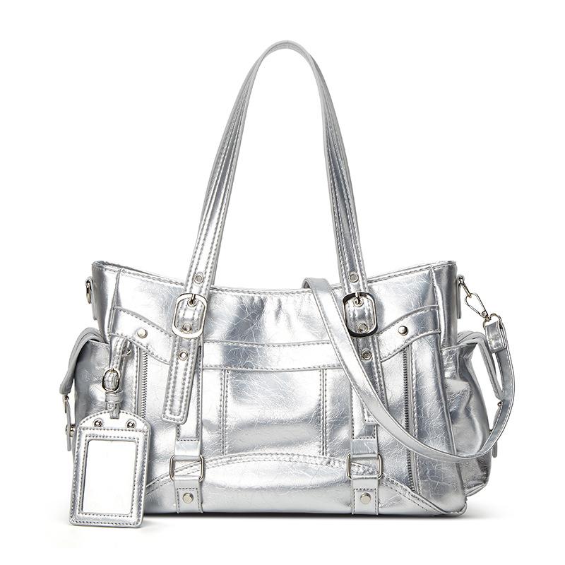 New Niche Design Trendy Retro Spice Girl Large Capacity Tote Bag Single Shoulder Oblique Span Locomotive Bag Women