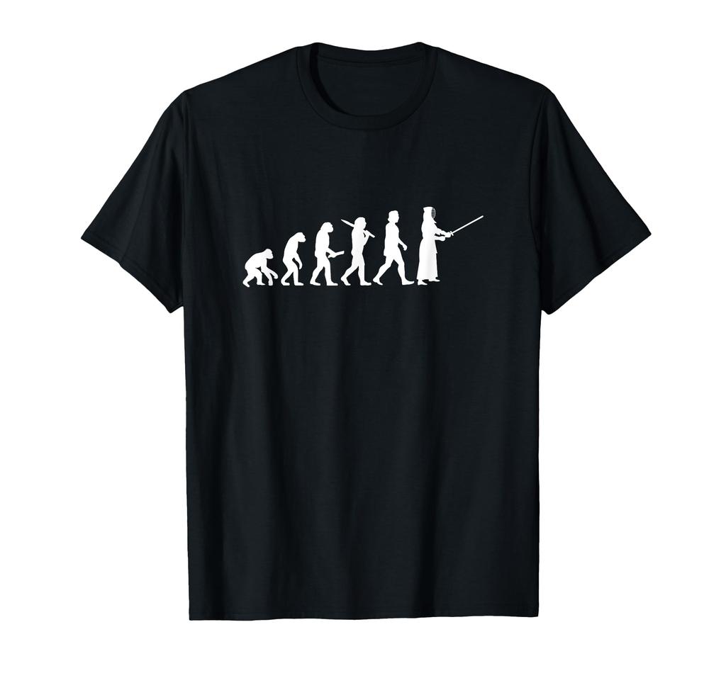 Human Evolution Kendo Martial Arts Kendo Lover Hobby Kendo Club Kendo Circle Tekkendo Swordsmanship Evolution T-Shirt