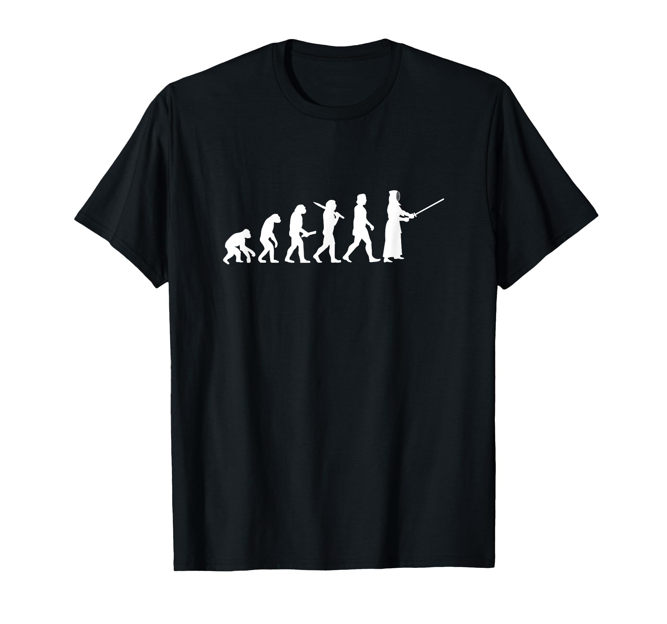 

Human Evolution Kendo Martial Arts Kendo Lover Hobby Kendo Club Kendo Circle Tekkendo Swordsmanship Evolution T-Shirt чёрный