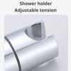 Round Rail Shower Head Mount Replacement Holder Part in ABS for Bathroom Repair with Tightening Knob and Height Positioning