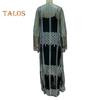 2 Pcs/Set Women Evening Dress Big Swing Shiny Bronzed Cardigan Slip Dress Set See-through Mesh Long Sleeve Coat Cocktail Events Special Occasions