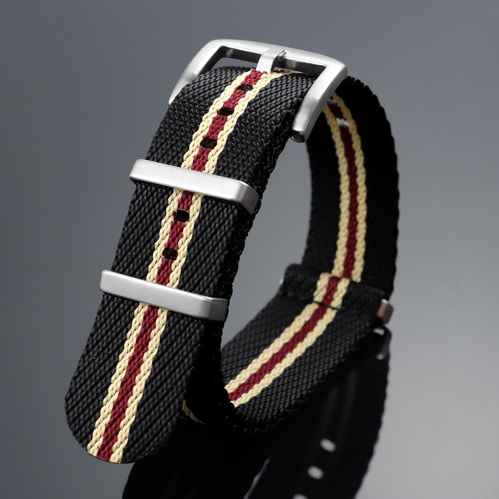 Nylon Watch Strap 18mm 20mm 22mm Stripe Watchband Replacement Watch Band Military Wristband Accessories for Seiko Watch Straps