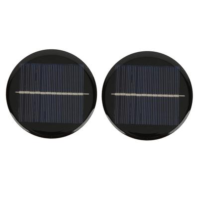 2Pcs Solar Panel 6V Round 80mm High Conversion Rate Good Light Transmittance Polysilicon Solar Cell