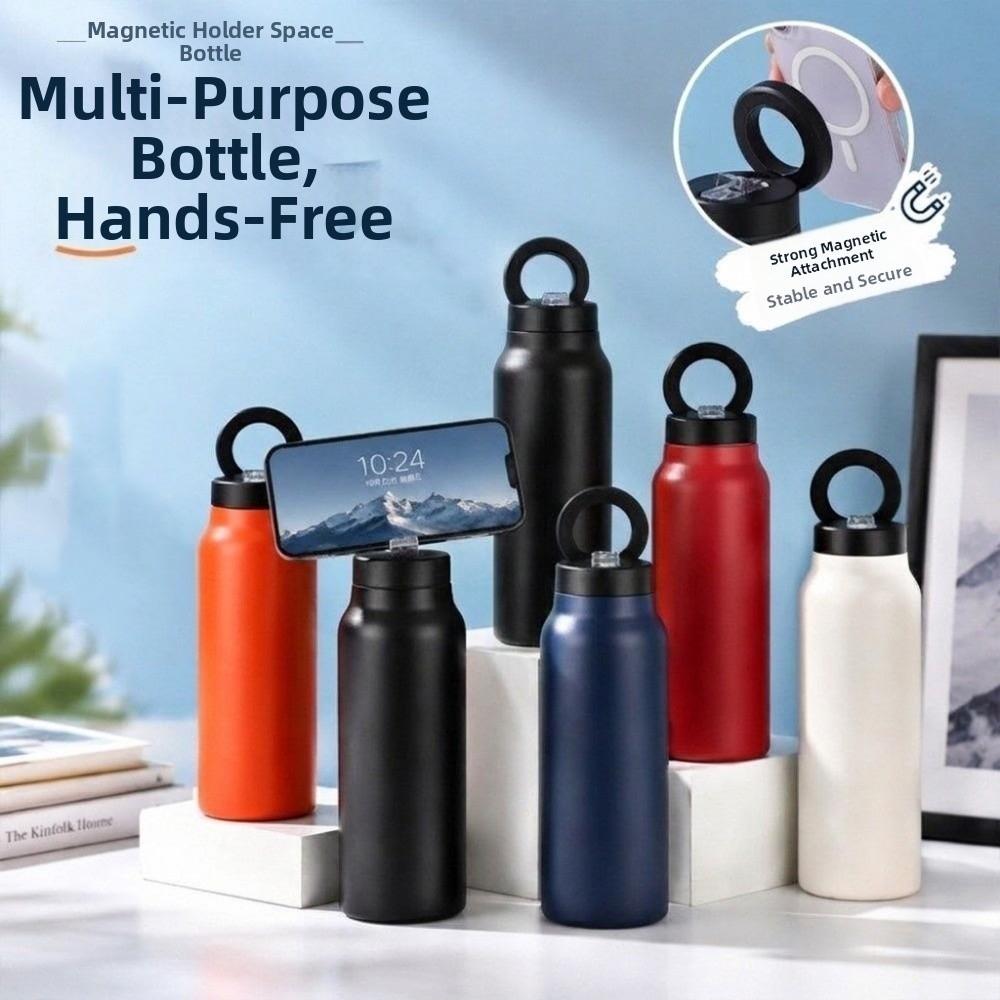 24oz Magnetisk Telefonhållare Vattenflaska Magnetisk Termosmugg Isolerad Vattenflaska Sportanvändning